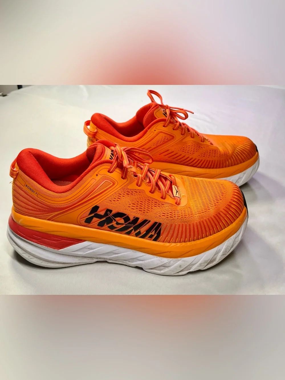 Hoka One One Bondi 7 Mens Running Shoes Persimmon Orange - 9.5